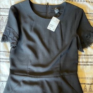 H&M Black Dress with Lace Trim